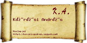 Kőrösi András névjegykártya